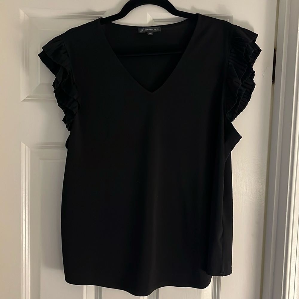 Adrianna Papell flutter sleeve blouse